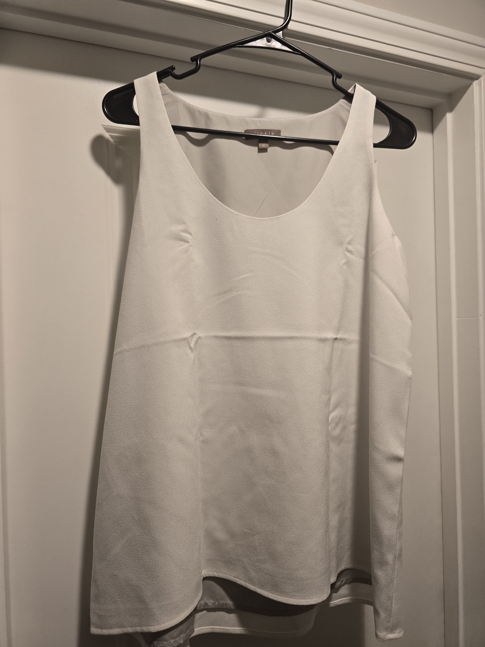 Lilla P Ivory Crepe Scoop Neck Tank Top Fully Lined Stretch Layering Blouse M
